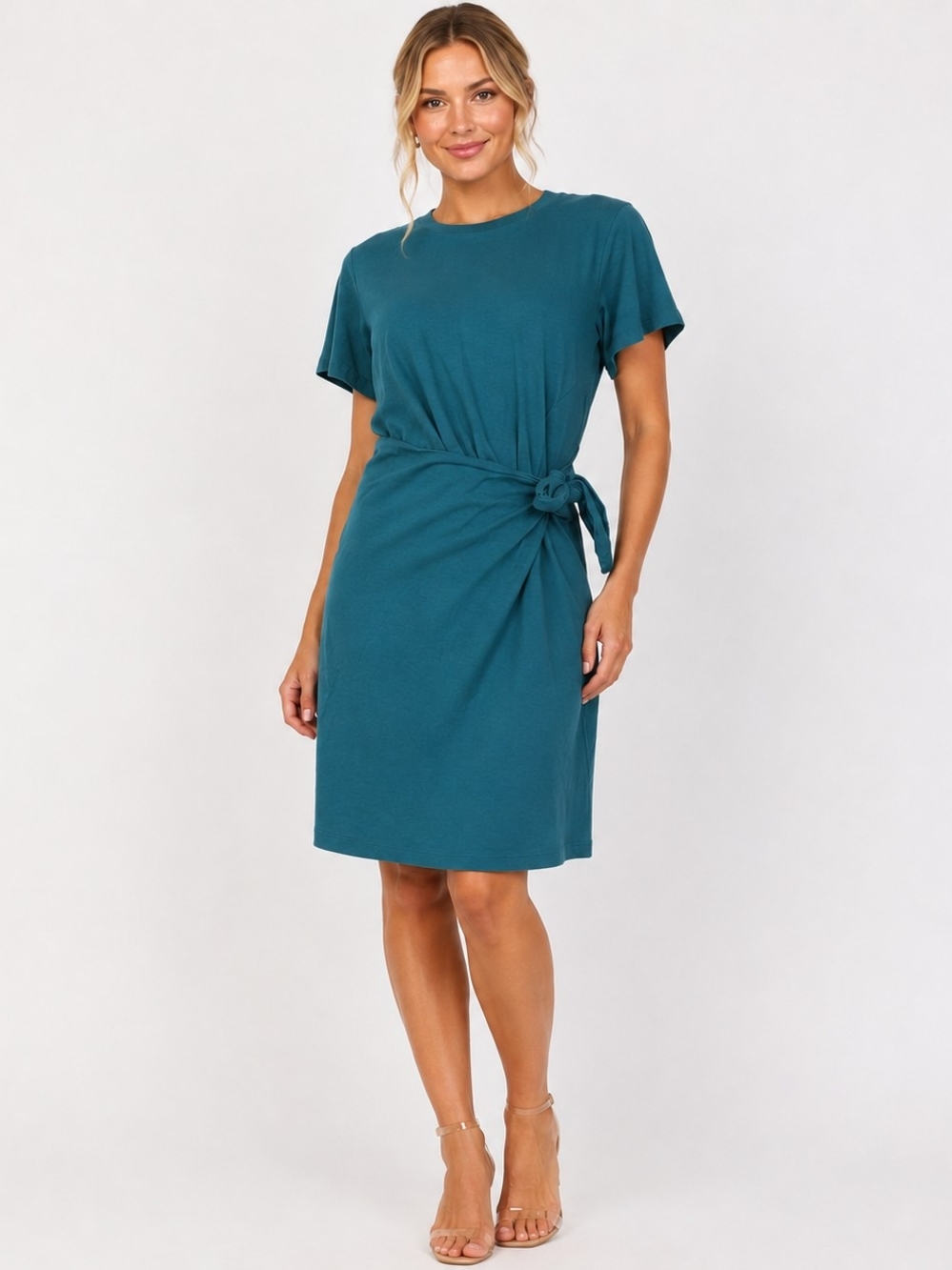 Vince Green Wrap Short Sleeve Dress Small